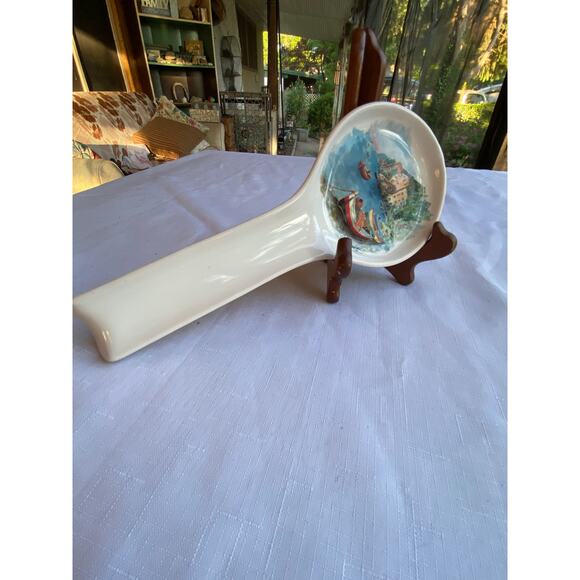 Ceramic Spoon Rest Painting of Sorrento Italy Made in Italy Multi on white EUC - Picture 8 of 10